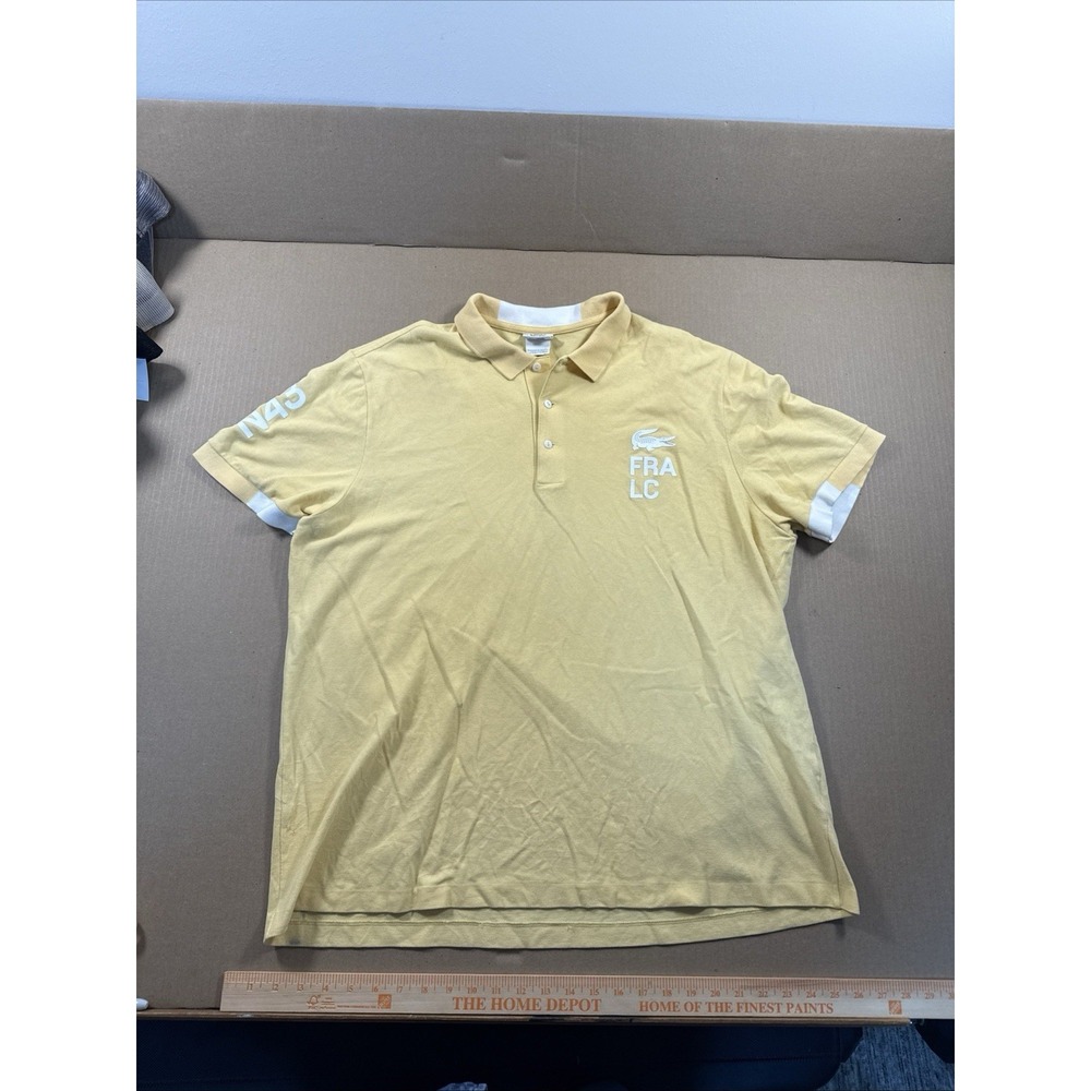 Lacoste Yellow Polo Shirt Regular Fit Size 8 Short Sleeve Cotton N43